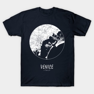 Venice, Italy City Map - Full Moon T-Shirt